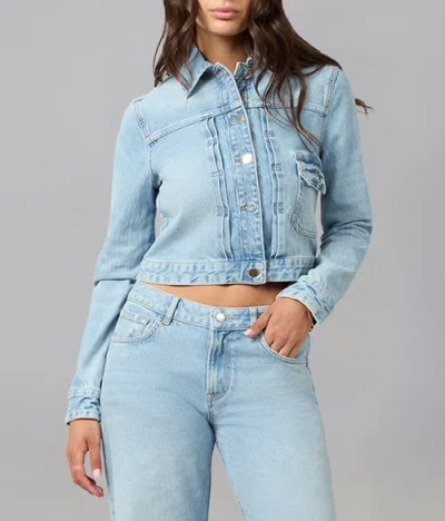 Lola Denim Sabrina Classic Denim Jacket In Whismsy Blue
