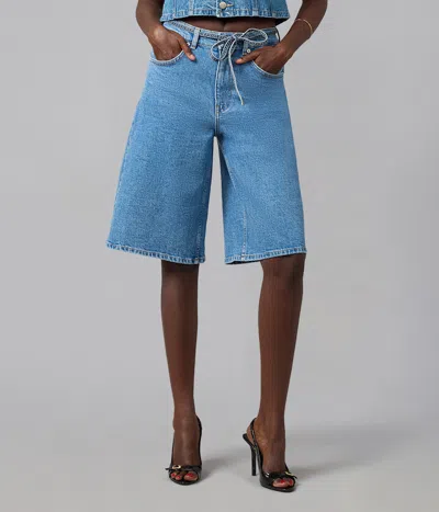 Lola Denim Seville High Rise Gaucho Jeans 13" Inseam In Multi