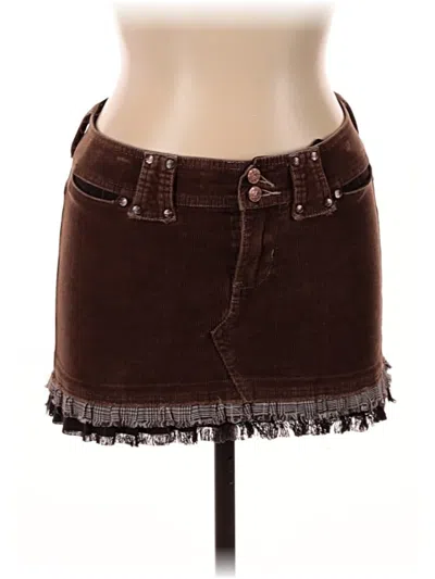 Pre-owned Lola Denim Skirt In Brown