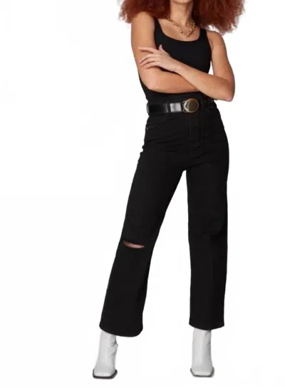Lola Denim Stevie Ultra-high Rise Loose Jeans In Black