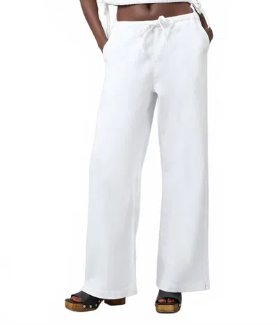 Lola Denim Women's Remy Mid Rise Wide Trouser In White