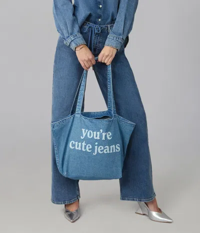 Lola Denim Women's The "you're Cute Jeans" Denim Tote Bag In Blue