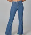 Lola Hats Alice High-rise Flare Jeans In Blue In Blue