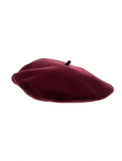 Pre-owned Lola Hats Beret Hat In Burgundy