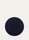 Lola Hats Cigarette Wool-blend Beret Hat In Navy
