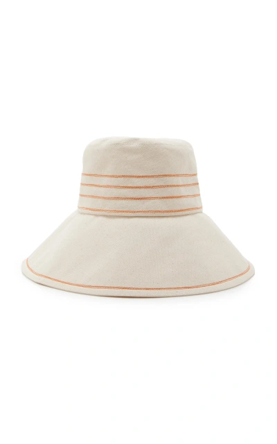 Lola Hats Exclusive Tidelines Canvas Bucket Hat In White