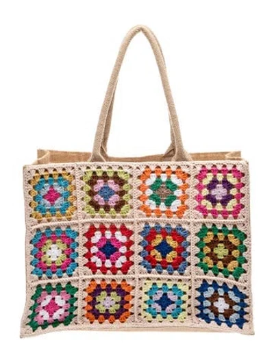 Pre-owned Lola Hats Jute Tote In Multi