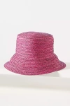Lola Hats Piquillo Straw Bucket Hat In Pink