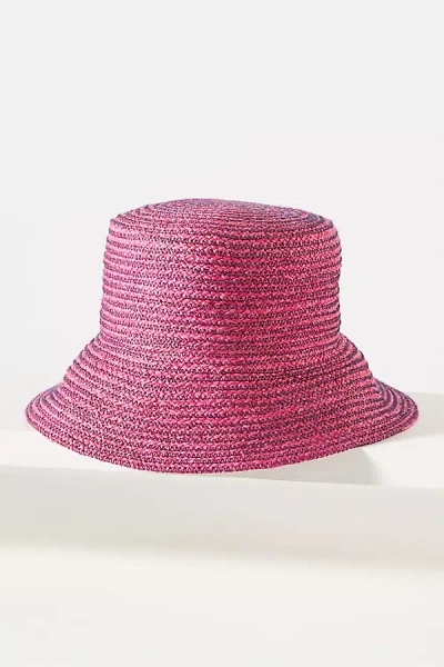 Lola Hats Piquillo Straw Bucket Hat In Pink