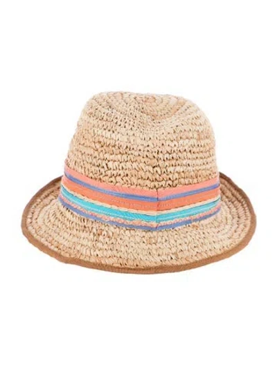 Pre-owned Lola Hats Raffia Hat In Neutrals