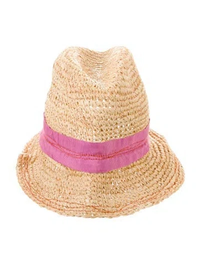 Pre-owned Lola Hats Raffia Sun Hat In Neutral