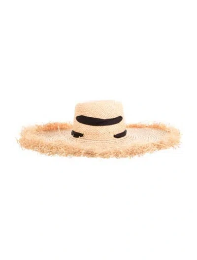 Pre-owned Lola Hats Raffia Sun Hat In Neutral