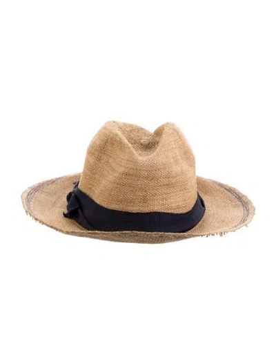 Pre-owned Lola Hats Straw Fedora In Neutral