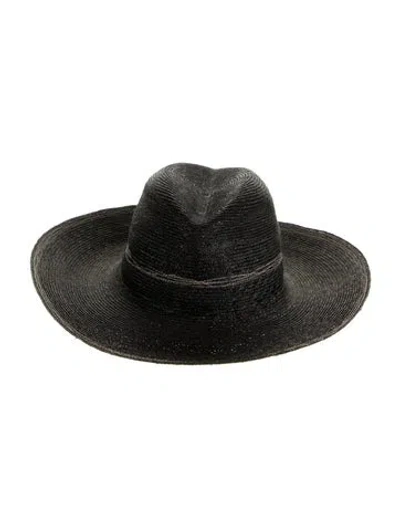 Pre-owned Lola Hats Straw Panama Hat In Black