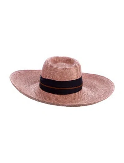 Pre-owned Lola Hats Straw Sun Hat In Pink