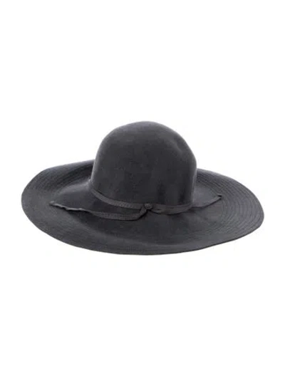 Pre-owned Lola Hats Wide Brim Hat With Tie Accent In Gray