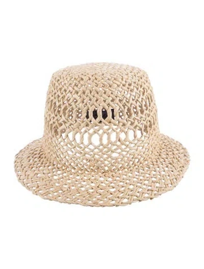 Pre-owned Lola Hats Womens' Straw Fedora In Neutral