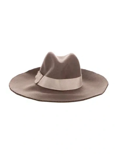 Pre-owned Lola Hats Wool Grosgrain Trim Hat In Brown/neutrals