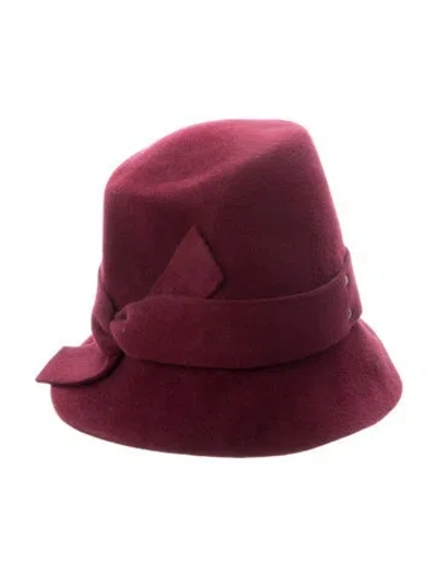 Pre-owned Lola Hats Woven Hat In Burgundy