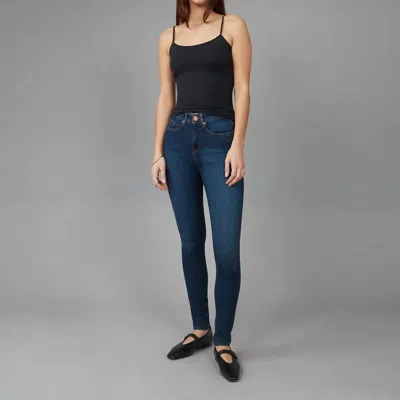 Lola Jeans Alexa High Rise Skinny Jeans In Rugged Classic Blue In Multi
