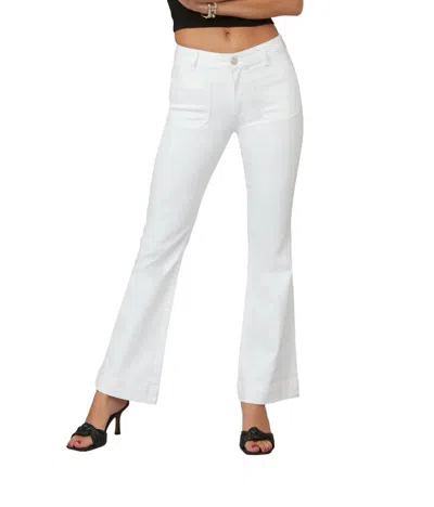LOLA JEANS ALICE HIGH RISE FLARE JEANS IN WHITE