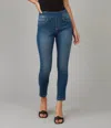 Lola Jeans Anna High Rise Skinny Pull On Jeans In Rugged Classic Blue In Multi