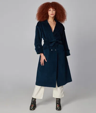 Lola Jeans Avery-eb Corduroy Trench Coat In Multi