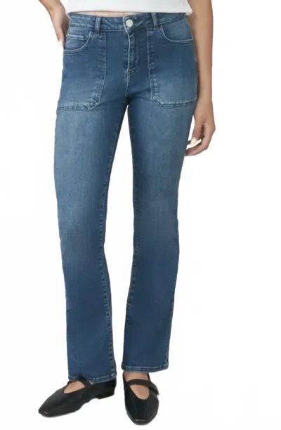 Lola Jeans Billie High Rise Boot Cut Jeans In Dim Sky In Blue
