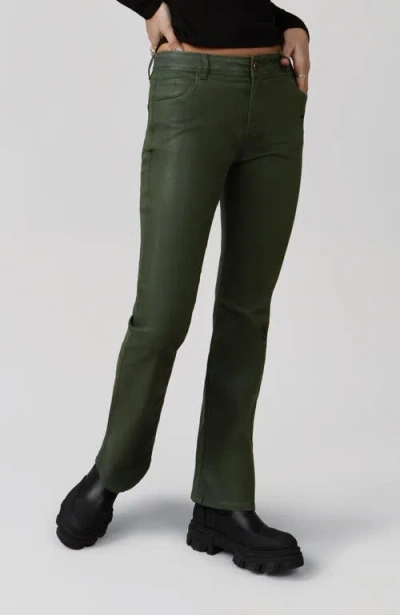 Lola Jeans Billie High Rise Bootcut Jeans In Coated Dark Olive