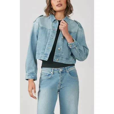 Lola Jeans Cielo Cropped Denim Jacket In Cloud