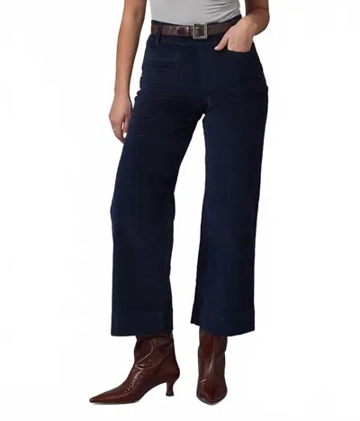 Lola Jeans Colette High Rise Wide Leg Corduroy Pant In Future Dusk In Blue