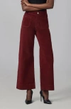 Lola Jeans Colette High Rise Wide Leg Jeans In Burgundy