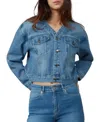 Lola Jeans Crop Denim Jacket In Morning Day Light