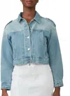 Lola Jeans Cropped Denim Jacket In Blue In Blue