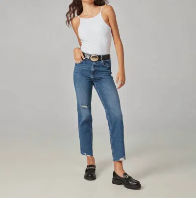 Lola Jeans Denver High Rise Straight Jean In Dim Sky In Multi