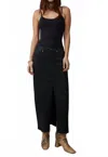 Lola Jeans Halston High Rise Maxi Skirt In Black In Black