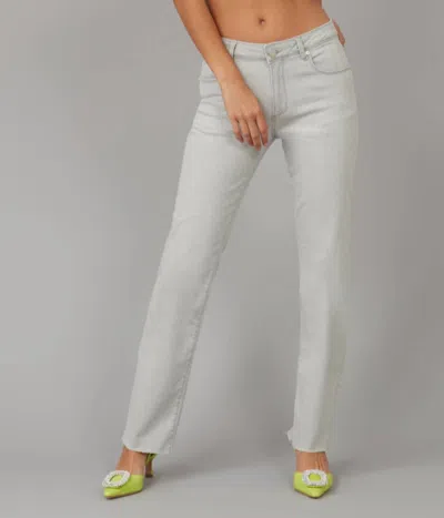 Lola Jeans Jasper Mid Rise Straight Jeans In Pale Taupe In Multi