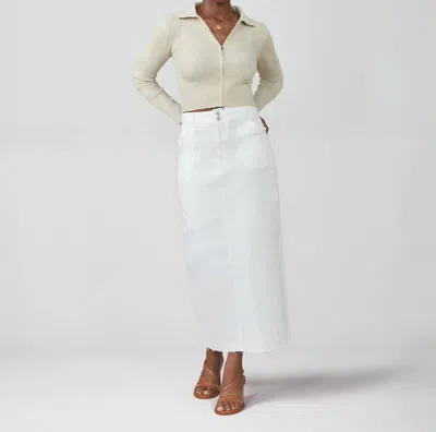 LOLA JEANS MADLYN HIGH RISE MAXI SKIRT IN WHITE