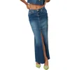 Lola Jeans Madlyn High Rise Maxi Skirt In Twilight