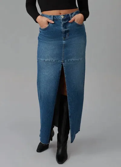 LOLA JEANS MADLYN LONG JEAN SKIRT IN TWILIGHT