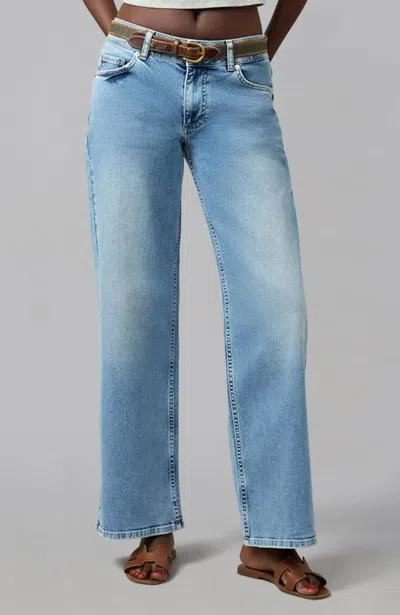 Lola Jeans Miro Mid Rise Comfort Straight Jeans In Denim Dusk In Multi