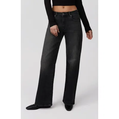 Lola Jeans Nova High Rise Wide Leg Jeans In Black Ash