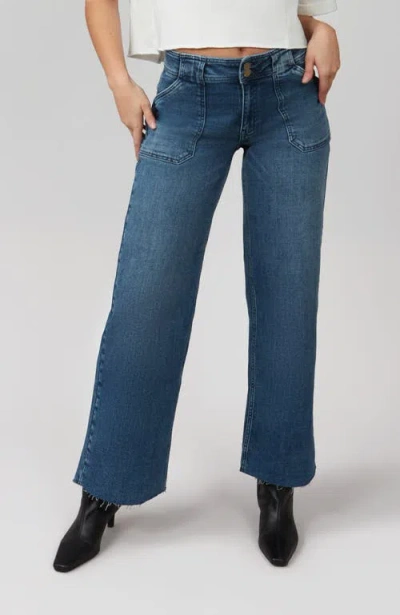 Lola Jeans Denver-dis High Rise Straight Jeans In Dim Sky