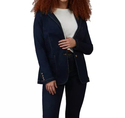 Lola Jeans Tilly Drb Denim Blazer In Dk Rinse Blue In Multi