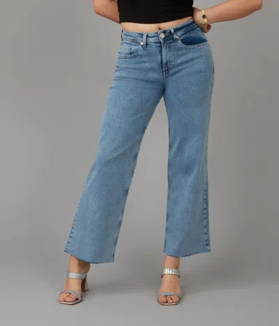 Lola Jeans Women's Colette-vib High Rise Wide Leg Jeans In Vintage Ice Blue