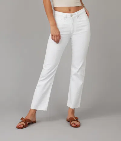 Lola Jeans Women's Denver-wht High Rise Straight Jeans In White