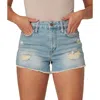 Lola Liana Womens Distressed Denim Denim Shorts In Blue