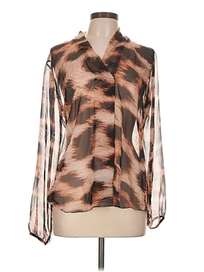 Pre-owned Lola Long Sleeve Blouse In Brown