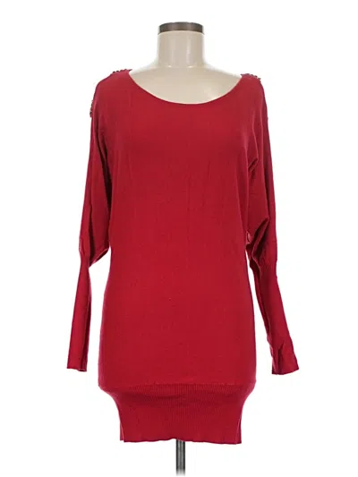 Pre-owned Lola Long Sleeve Top Red Boatneck Tops