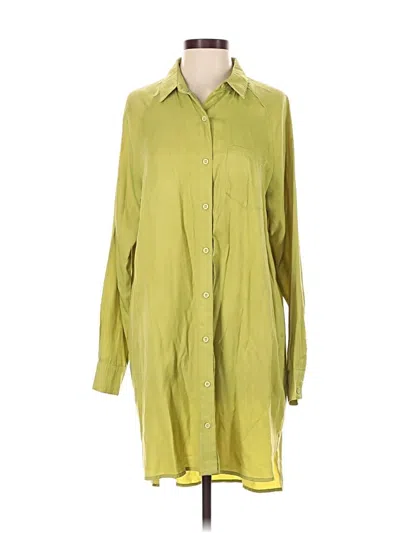 Pre-owned Lola May Long Sleeve Button Down Shirt In Green